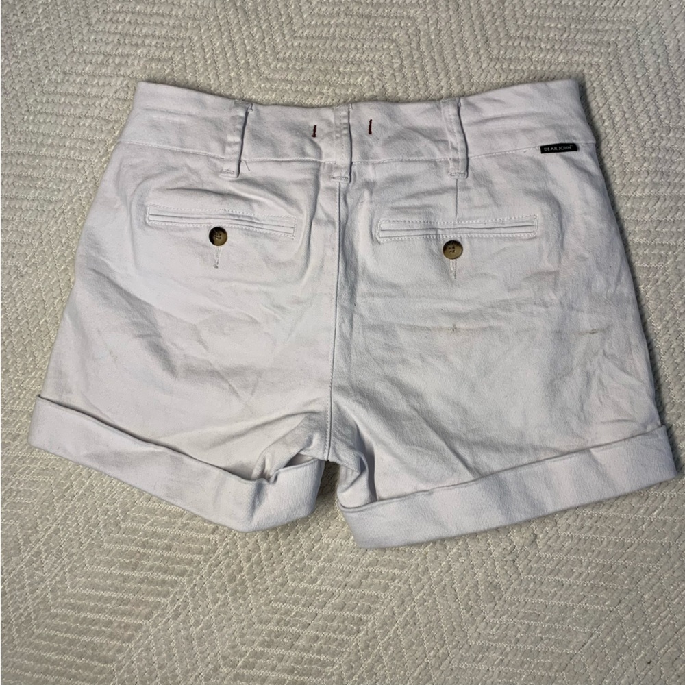 Dear John White Denim women's Size 26 julian shorts Cuffed Chino Style - Picture 9 of 9